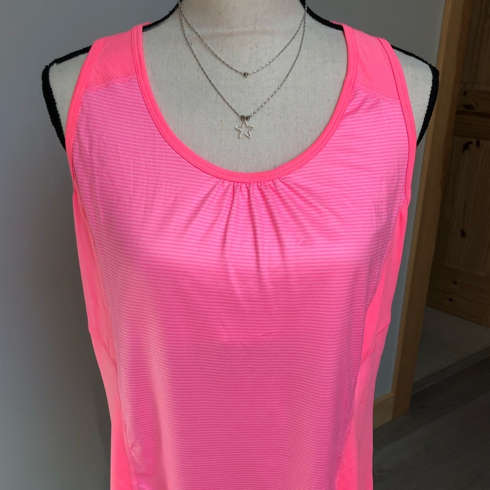 Danskin Now Hot Neon Pink Tank Top Size Large